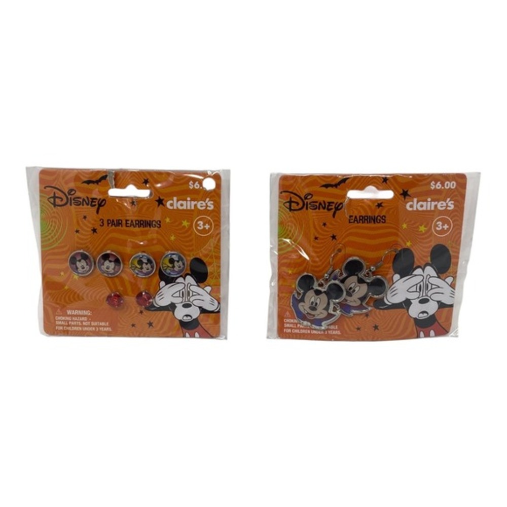 Disney Mickey Mouse Claire's Earrings Set‎ Halloween Hypoallergenic NEW